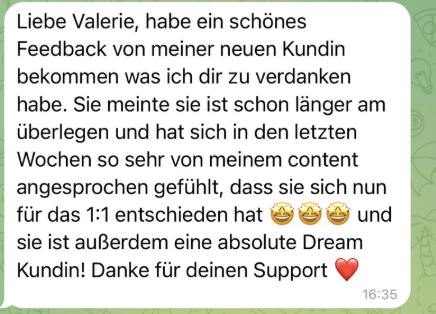 WhatsApp Feedback zu Content Creation Formula