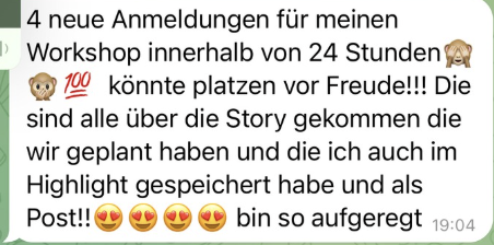 WhatsApp Feedback zu Content Creation Formula