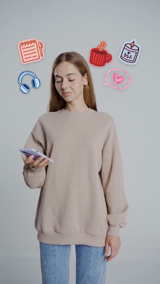 Objekte, die aus dem Handy fliegen